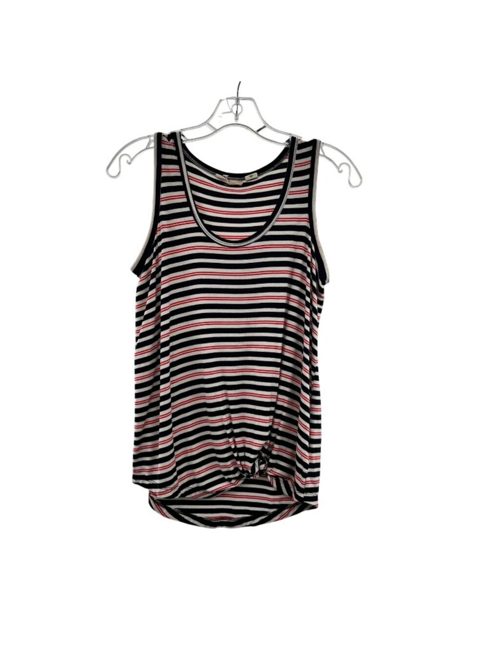Christian Siriano Women's Tank Top Scoop Neck Twisted Hem Striped Size XS